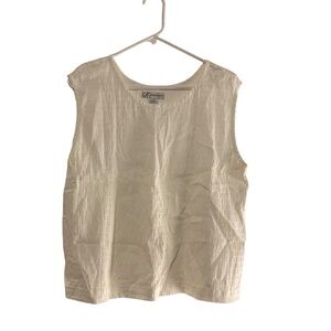 Dressbarn White Textured Sleeveless Top Women’s XL Cotton Stretch Casual